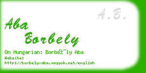 aba borbely business card
